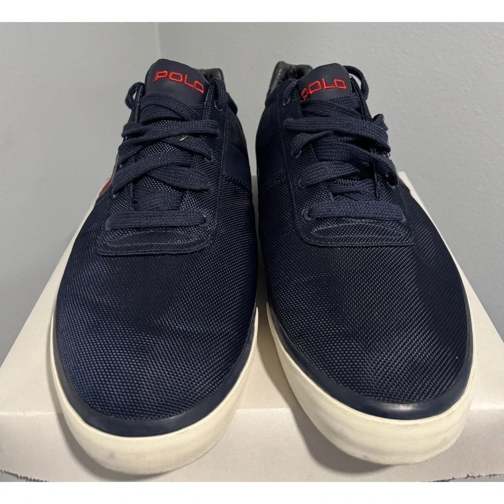Ralph Lauren Polo HANFORD Canvas Sneakers Mens 16D Navy Blue Nylon Upper
